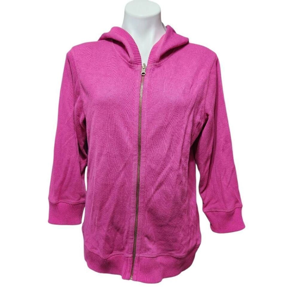 Caribbean Joe full zip hoodie reversible pink gray Large